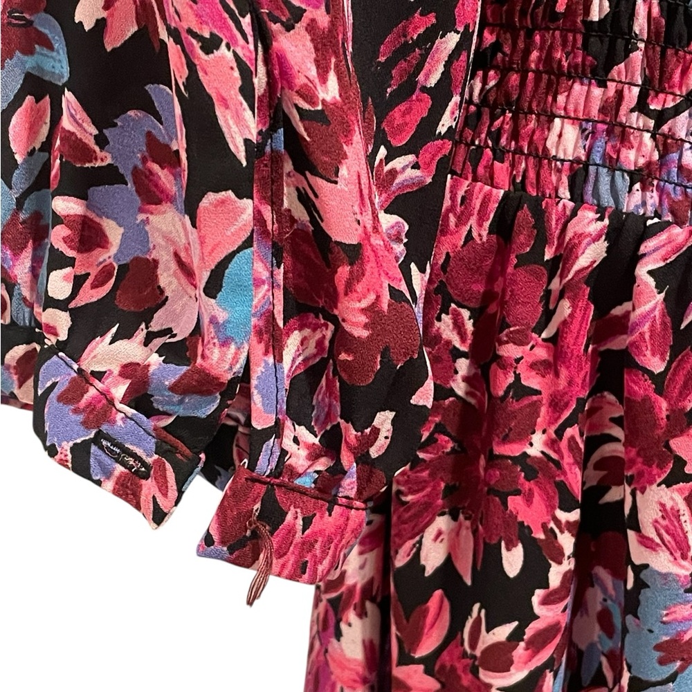 NANETTE LEPORE FLORAL HIGH-LOW LONG SLEEVE DRESS FLORAL MULTICOLOR SIZE 8 - Picture 7 of 16